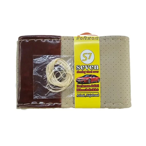 روکش فرمان دوختی چرم طرح چوب مدل p1